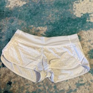 Lululemon speed up White Polka Dot Shorts